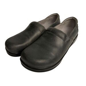 Alegria Women's 41 Keli Shoes Black Nappa Leather Professional Slip on Clogs